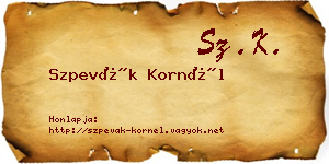 Szpevák Kornél névjegykártya