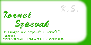 kornel szpevak business card